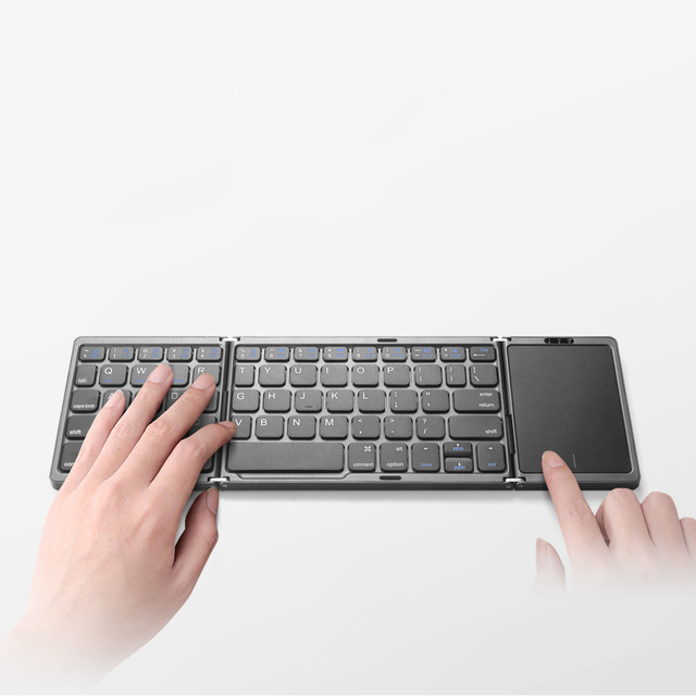 Z B089T Rechargeable Mini Portable Wireless Foldable Keyboard Touchpad IOS Android for Windows Mac OS Keyboard for Phone