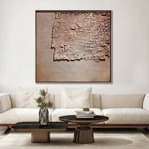 Art mural abstrait Wabi Sabi, peinture sur toile texturée faite à la main avec cadre pour la décoration intérieure de luxe et la décoration de hôtels et de maisons - Product Image 1
