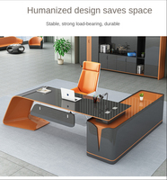 Bureau de direction en bois modulaire convertible en forme de L, design moderne et luxueux, pour PDG et dirigeants, vente en gros
