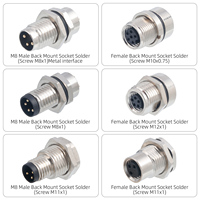 Connecteur Circulaire Étanche M8 IP67 3 4 Broches Code A D 5B 6 8 Broches Mâle Femelle Prise à Souder IP67 Prise de Signal Aviation