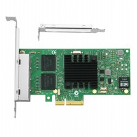 Adaptador de red I350-T4 4xGbE Base T de 4 puertos PCI-E para servidor, tarjeta de interfaz LAN interna con cable