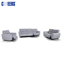 Ensemble de canapés inclinables électriques MANWAH CHEERS avec accoudoirs ergonomiques 3+2+1, en tissu, pieds en métal, fonction zéro mur, pour salon