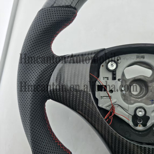 Volant de direction pour BMW E90 E91 E92 E93 Série 3, le plus populaire, en cuir perforé, fibre de carbone, LED, M Sport - Product Image 2