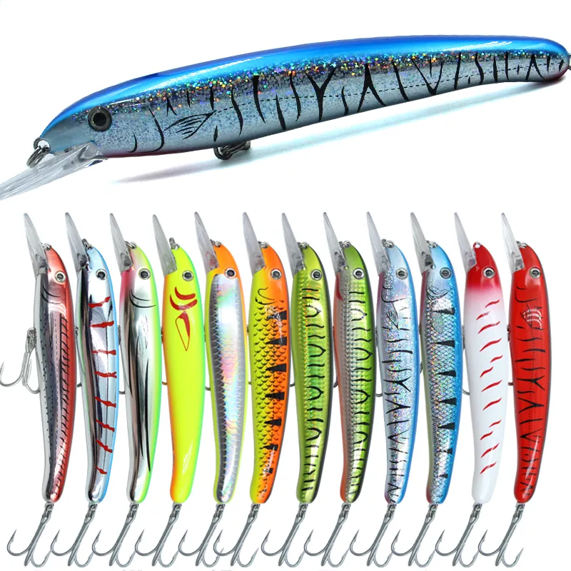 Selco batan plastik balıkçılık lures minnow yem OEM sert yem 3D balık gözü ABS plastik çok renkli deniz suyu balıkçılık Lures