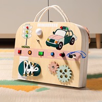 Tablero de Actividades Sensoriales Montessori con Panel de Tráfico LED - Juguete Educativo de Madera para Niños de 3 Años