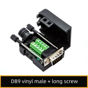 Customization DB9 No-solder Connector 2-row 9-pin RS232/485 No-solder Connector Male Female DB9 Pin String Port Plug