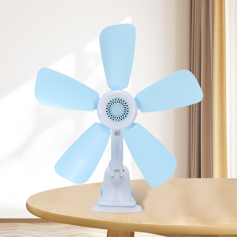 Blue clip-on fan