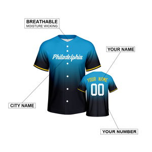 <span class=keywords><strong>Camiseta</strong></span> de Béisbol Personalizada con Estampado Degradado en Color, 100% Poliéster, Transpirable, de Secado Rápido, Cuello en V, Unisex, para Adultos, en Oferta - Product Image 2
