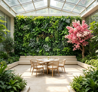 Haie artificielle en plastique de style urbain moderne et écologique pour jardin extérieur, mur végétal décoratif, plantes artificielles