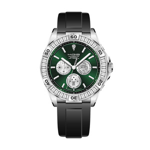 Reloj Mecánico Automático MIGE para Hombre, Esfera Verde, Correa de Silicona, Caja Redonda de 43 mm, Cristal de Zafiro, Cronógrafo, Estilo Deportivo - Product Image 1