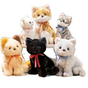 ตุ๊กตาแมวลายทางน่ารักแบบกำหนดเอง ของเล่นสัตว์นุ่มพิเศษ บรรจุใยฝ้าย PP บรรเทาความเครียด ซับในตาข่าย เหมาะสำหรับเด็กทุกเพศ - Product Image 1