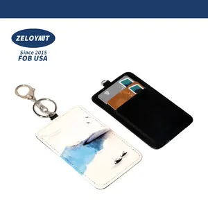 ZELOYAUT Sublimation Wholesales Customized High Quality New PU Card Holder Blanks 2024 Protector Case For Travel School