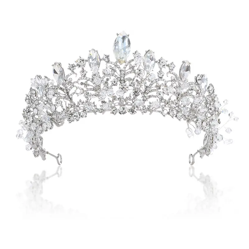 Couronne en argent diadème et strass, pour mariée, mariage, en cristal, mode, Offre Spéciale