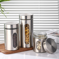 Pot de conservation alimentaire en verre personnalisé avec fenêtre, ouverture facile, impression sérigraphiée, contenants pour le stockage du riz et boîte d'emballage personnalisée