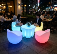 Ensemble de chaises de bar commerciales modernes, écologiques, durables, à LED changeantes de couleur, lumineuses, imperméables, pour décoration de fête en extérieur, salle de sport et hôtel
