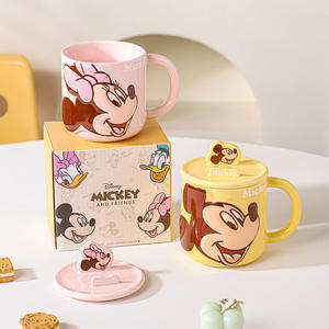 <span class=keywords><strong>Taza</strong></span> de Cerámica Original de Mickey <span class=keywords><strong>Mouse</strong></span> con Tapa y Soporte para Teléfono, Linda <span class=keywords><strong>Taza</strong></span> de Café para Parejas, Regalo para Amigos - Product Image 1