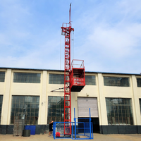 SS1T 1T Élévateur de chantier électrique pour matériaux de construction, pour bâtiments de grande hauteur, levage de ciment, sable, briques, mortier