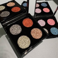 Palette de fards à paupières DIY scintillants et métalliques, étanches, à faible MOQ, marque privée, véganes, mini, noires, pour Halloween