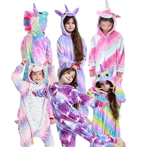 Manufancture Women Girls Unicornio Pijamasかわいいフード付きラウンジウェア漫画動物パジャマコスプレワンシーパーティーコスチューム