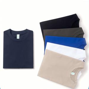 Wholesale 260GSM 100% Cotton <b>Men</b> Oversized Blank T <b>Shirt</b> Custom Screen Print Graphic Casual Knitted Tees OEM Private Label - Product Image 2