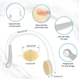 1 pièce Brosse de douche dorsale exfoliante en nylon souple, en forme de U, pliable, à long manche courbé, pour personnes âgées à mobilité réduite - Product Image 4