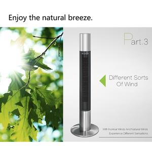 Ventilador de Dormitorio Silencioso de Lujo, Ventilador de Torre de Acero Inoxidable con Botón Táctil, Temporizador, 4 Velocidades y Viento de Estilo Natural - Product Image 3