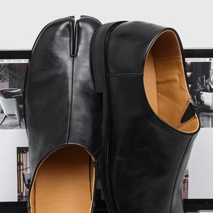 Novedad 2026: Mocasines de hombre con puntera dividida, estilo británico, sin cordones, informales, de moda, con suela delgada, de cuero. - Product Image 5
