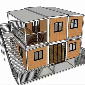 บ้านคอนเทนเนอร์3ห้องนอน2ชั้นดีไซน์ดูเพล็กซ์พร้อมห้องครัวห้องน้ำสำหรับครอบครัวนั่งเล่นโรงแรมรีสอร์ท - Product Image 3