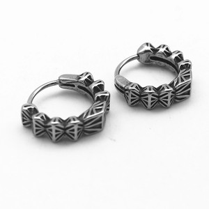 Yunnique Geometric <b>Hoop</b> <b>Earrings</b> Tibetan Silver Steel Color Unisex Fashion Jewelry - Product Image 5