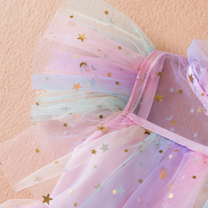 2024 Hot Bán cô gái Cổ Tích ăn mặc đầy màu sắc sequin lưới Bánh ăn mặc cho 3-8 Y Chất lượng tốt nhất cô gái Fluffy công chúa Ăn mặc - Product Image 6