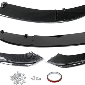 Divisor de Parachoques Delantero para BMW Serie 4 F32 F33, Textura de Carbono, ABS, Negro Mate, Negro Brillante, con Tornillos y Cinta Adhesiva - Product Image 1