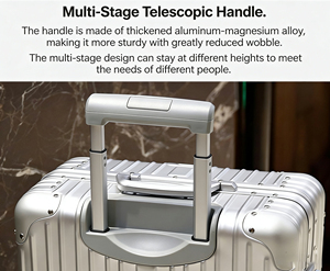 Valise en alliage d'aluminium et de magnésium avec logo personnalisé, durable, coque rigide <span class=keywords><strong>TSA007</strong></span>, valise de voyage noble, valise en aluminium - Product Image 5
