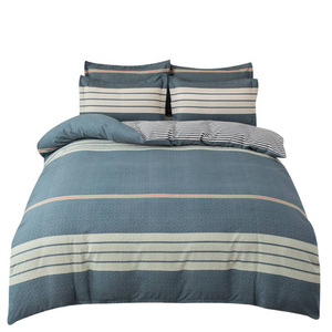 Juego de Ropa de Cama de Cuatro Piezas 100% Algodón, Tamaño Doble de 1.8 m, Rayado, Transpirable, para Uso Doméstico - Product Image 5