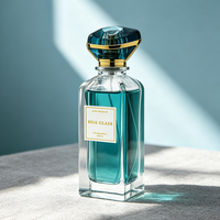 Flacon de parfum rectangulaire vide de 100 ml de luxe OEM, flacon de parfum avec autocollants personnalisés, flacon en verre avec boîte et couvercle