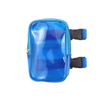 Nouveauté 2026 : Sac de Cuisse Transparent Bleu Grande Capacité avec Logo Personnalisé – Idéal pour le Carnaval et la Mode (Sac Banane)