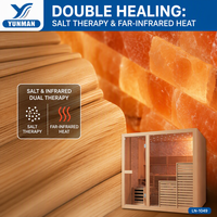 Sauna Inframerah untuk Penggunaan Luar & Dalam Ruangan, 4 Orang, Kayu Hemlock Solid, Desain Modern Stylish, Dapat Disesuaikan untuk Gym atau Apartemen
