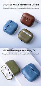 Étui pour écouteurs en cuir pleine fleur Crazy Horse prêt à être expédié pour Apple <span class=keywords><strong>AirPods</strong></span> 1/2 1 2 3 4 <span class=keywords><strong>AirPods</strong></span> Pro2 - Product Image 4
