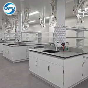 UFU Science Lab Mesa Piso Montado Aço Laboratório Bancada Central Ilha Trabalho Banco