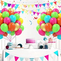 60 ballons en latex de 12 pouces rose vif, vert lime, turquoise, orange, jaune doré pour décorations de fête d'anniversaire sur le thème tropical hawaïen