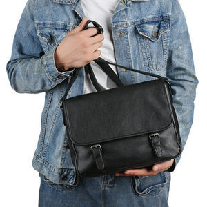 Sacs à bandoulière décontractés vintage en cuir de vache véritable AndoBag pour hommes, sac messager simple et portable pour le travail et les déplacements 068 - Product Image 2