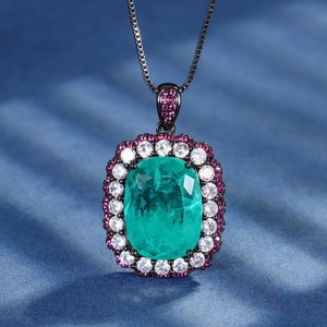 Factory Wholesale Eco-friendly Copper 12*16mm Emerald Green Cubic Zirconia Vintage Black Gold Wedding Bridal Jewelry Set - Product Image 4