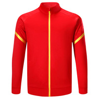 Nouvel ensemble de survêtement de football unisexe à fermeture éclair intégrale pour adultes, tenue d'équipe d'hiver à col montant et manches longues 100 % polyester
