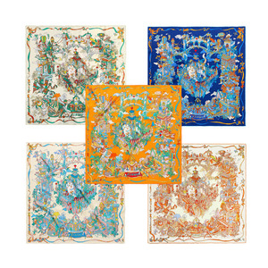 卸売カスタムデジタル印刷スクエアシルクスカーフ100%シルクスカーフプリントロゴ女性用ヘッドサテンスカーフ - Product Image 1