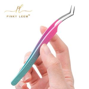 Pince à épiler à pointe en fibre Perfect Grip de Pinky leem, marque privée, 90 degrés, couleur, extension de cils, pince à épiler pour extensions de cils en volume rose - Product Image 2
