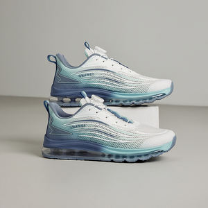 รองเท้าวิ่งผู้ชาย ระบายอากาศได้ดี สีไล่ระดับ มีพื้นรองรับแรงกระแทกแบบเต็มแผ่น สายรัดแบบหมุน ไม่ต้องผูกเชือก ไซส์ใหญ่ US 13 14 EUR 47 48 รองเท้าผ้าใบ - Product Image 5