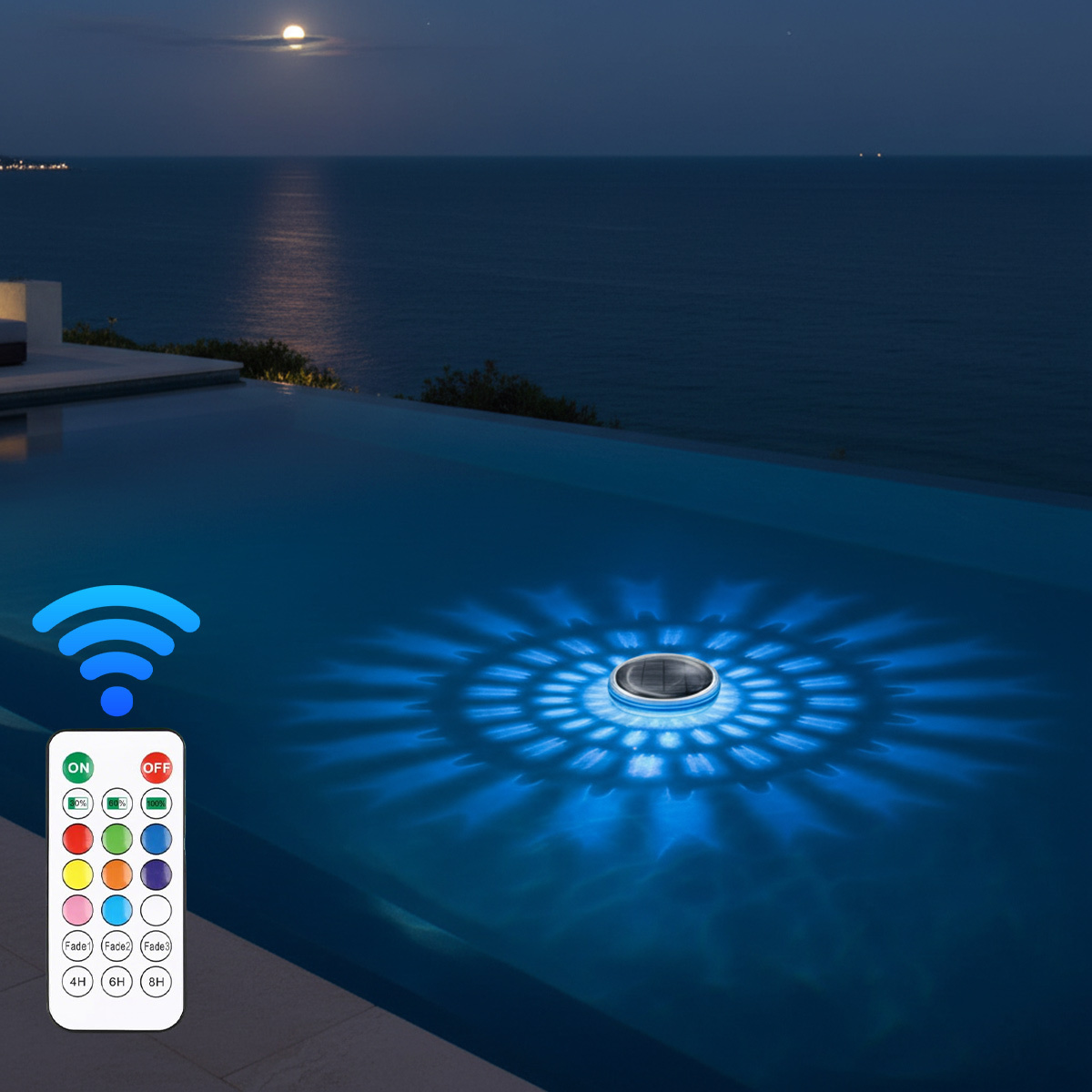 Rechargeable Solar Powered Floating LED Pool Light IP67 Waterproof RGB Color Changing for Garden Swimming Pool Plastic