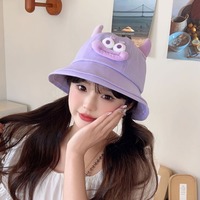 Sombrero de Pescador Divertido con Antenas de Peluche de Animales Monstruosos en 3D, Sombrero de Fiesta para Exteriores con Protección Solar para Mujer