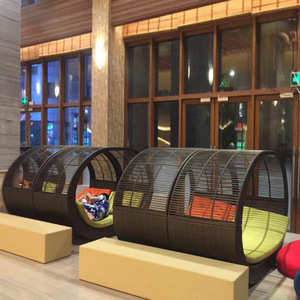 High Quality Durable <strong>Outdoor</strong> Rattan <strong>Daybed</strong> Sun Beds <strong>with</strong> <strong>Canopy</strong> Foldable for Hotels Villas Beach Sunbathing - Product Image 6