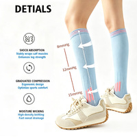 Chaussettes de compression sur mesure OEM, chaussettes de soutien sportives pour la course à pied, le fitness, le yoga et les activités de plein air