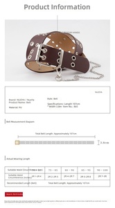 <span class=keywords><strong>Noya</strong></span> Neuerscheinung Damen Punk-Stil Koreanischer Stil Denim-Leder Dekorativer Gürtel mit Eisenschnalle 111cm Länge 2-4cm Breite - Product Image 2